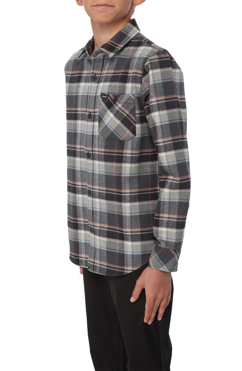 O'Neill Kids' Winslow Plaid Cotton Flannel Button-Up Shirt, Alternate, color, 