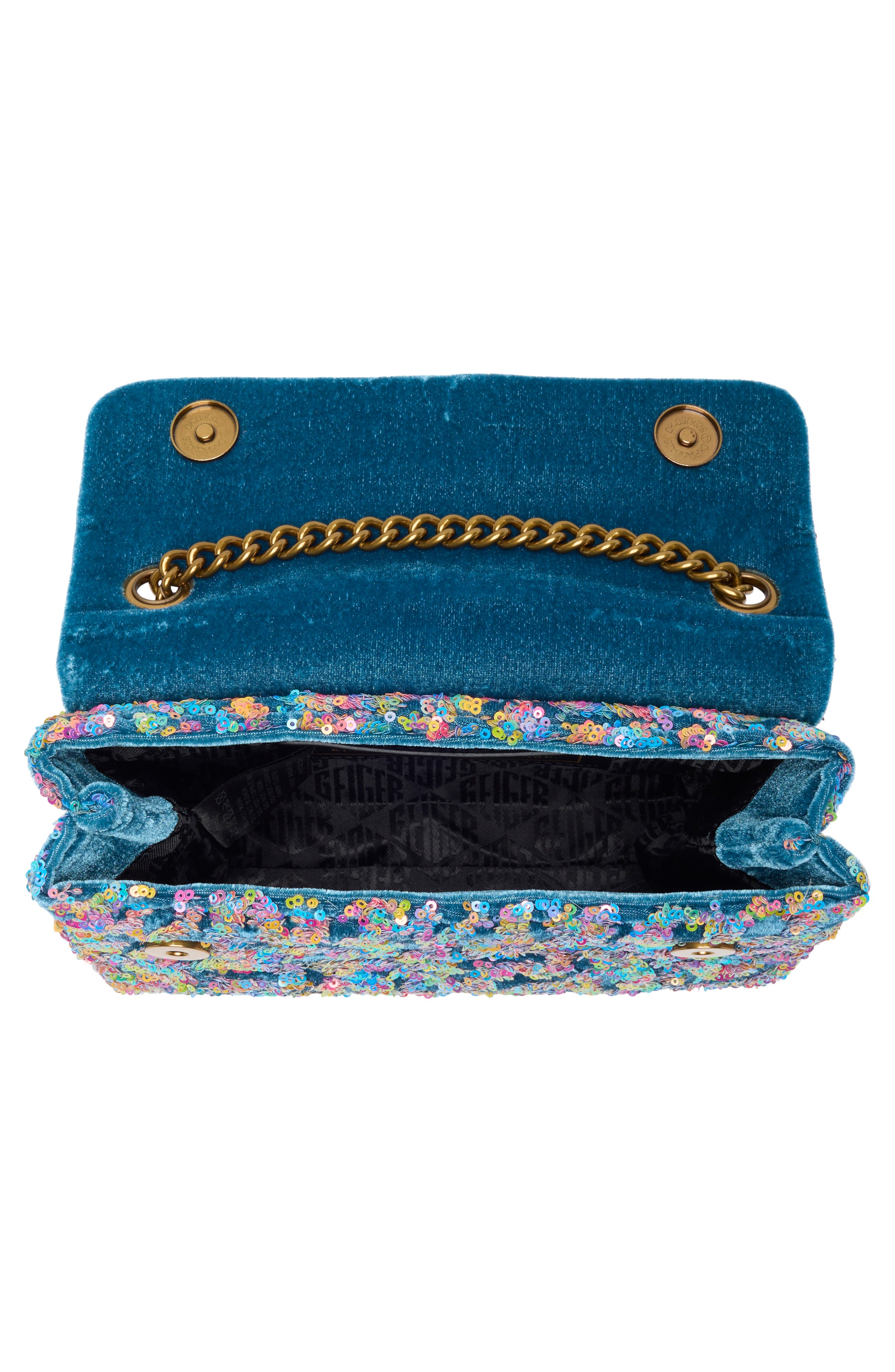 Kurt Geiger London Medium Brixton Sequins Shoulder Bag, Alternate, color, Blue Multi