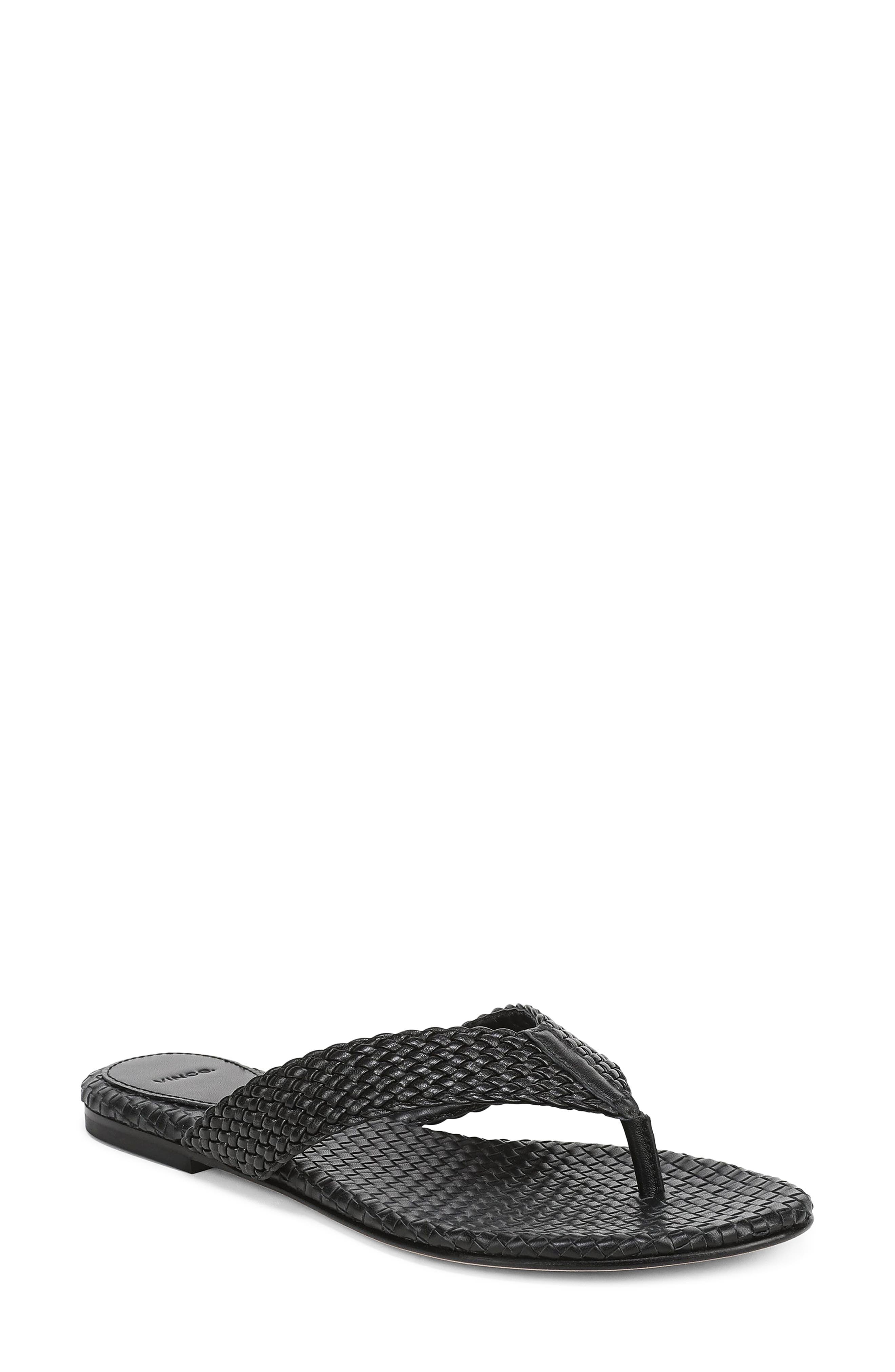 Vince Lotus Flip Flop, Main, color, Black