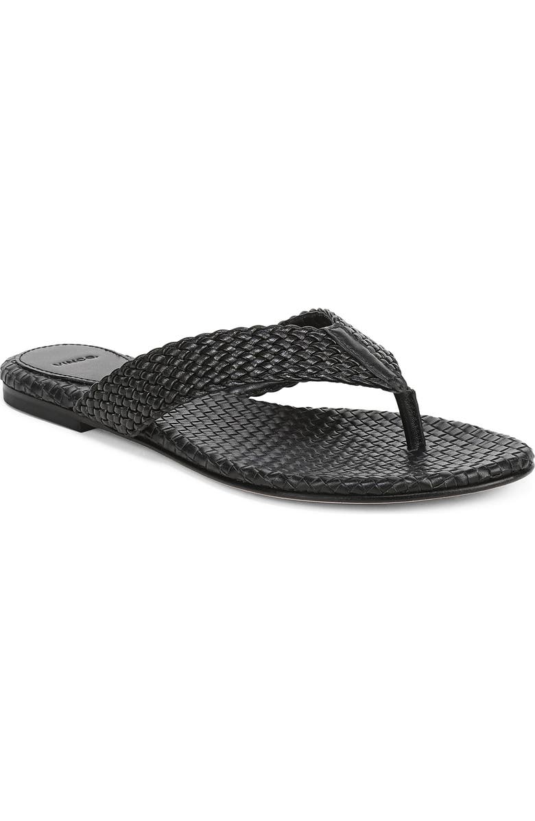 Vince Lotus Flip Flop, Main, color, Black