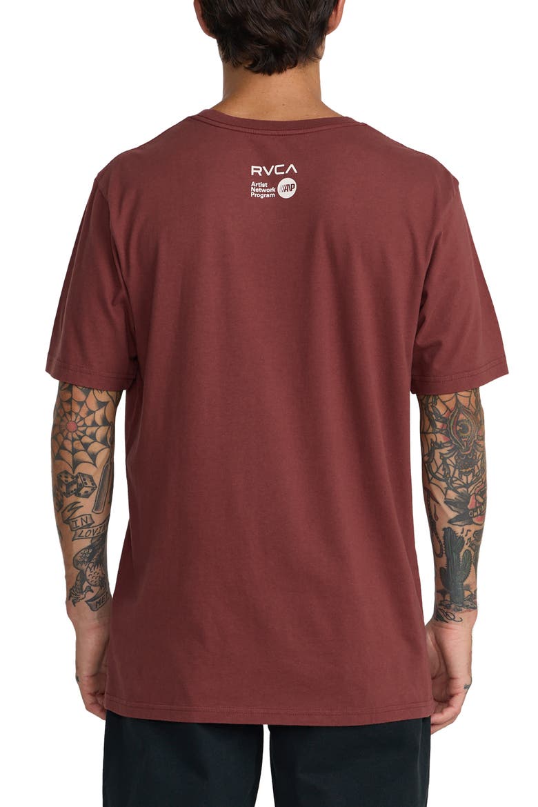 Sleepy Skeletons ANP Cotton Graphic T-Shirt, Alternate, color, RED EARTH