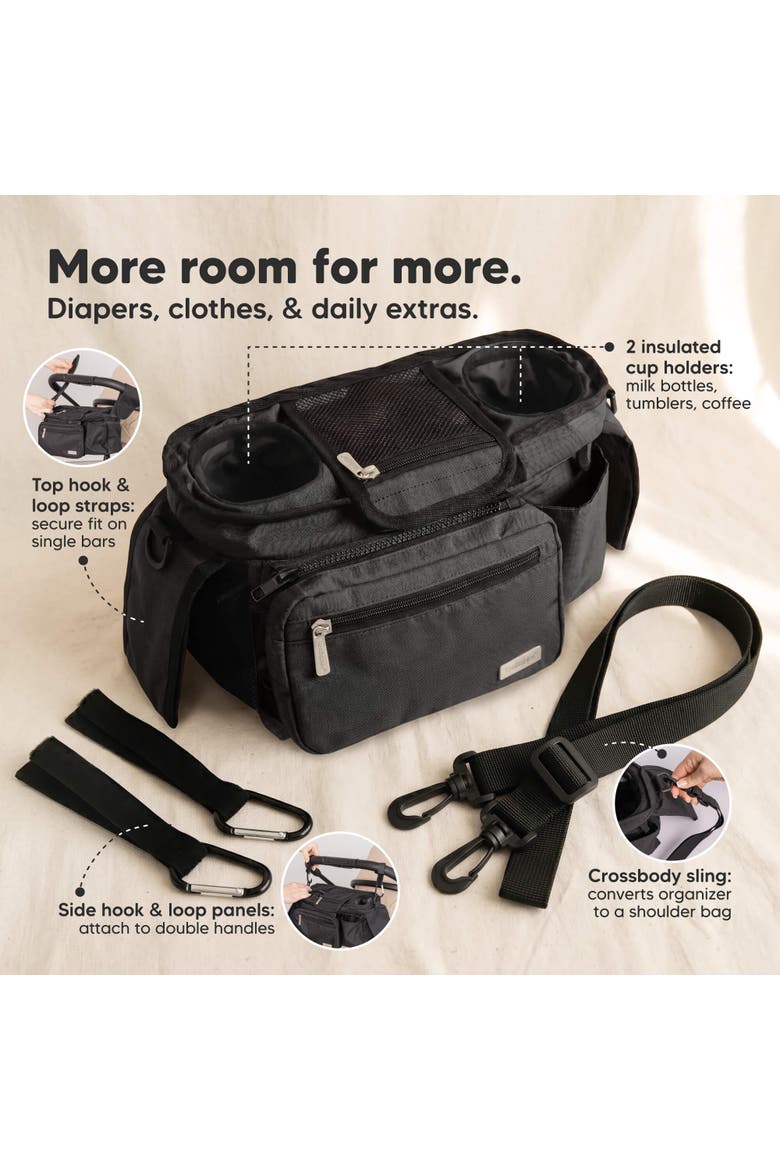 Stash Stroller Organizer, Alternate, color, Matte Black