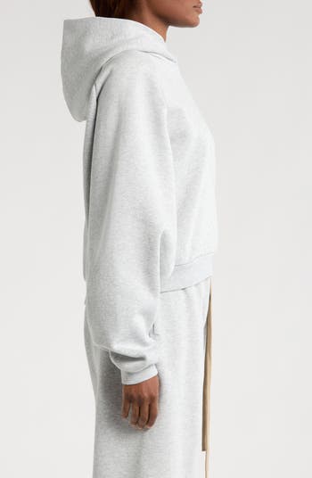 Cotton Blend Fleece Crop Hoodie