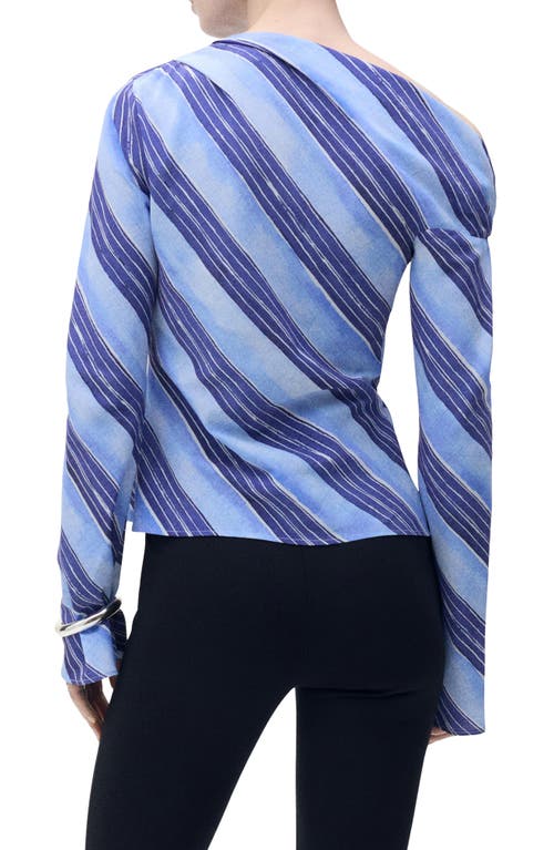 MANGO MANGO STRIPE ONE-SHOULDER TOP 