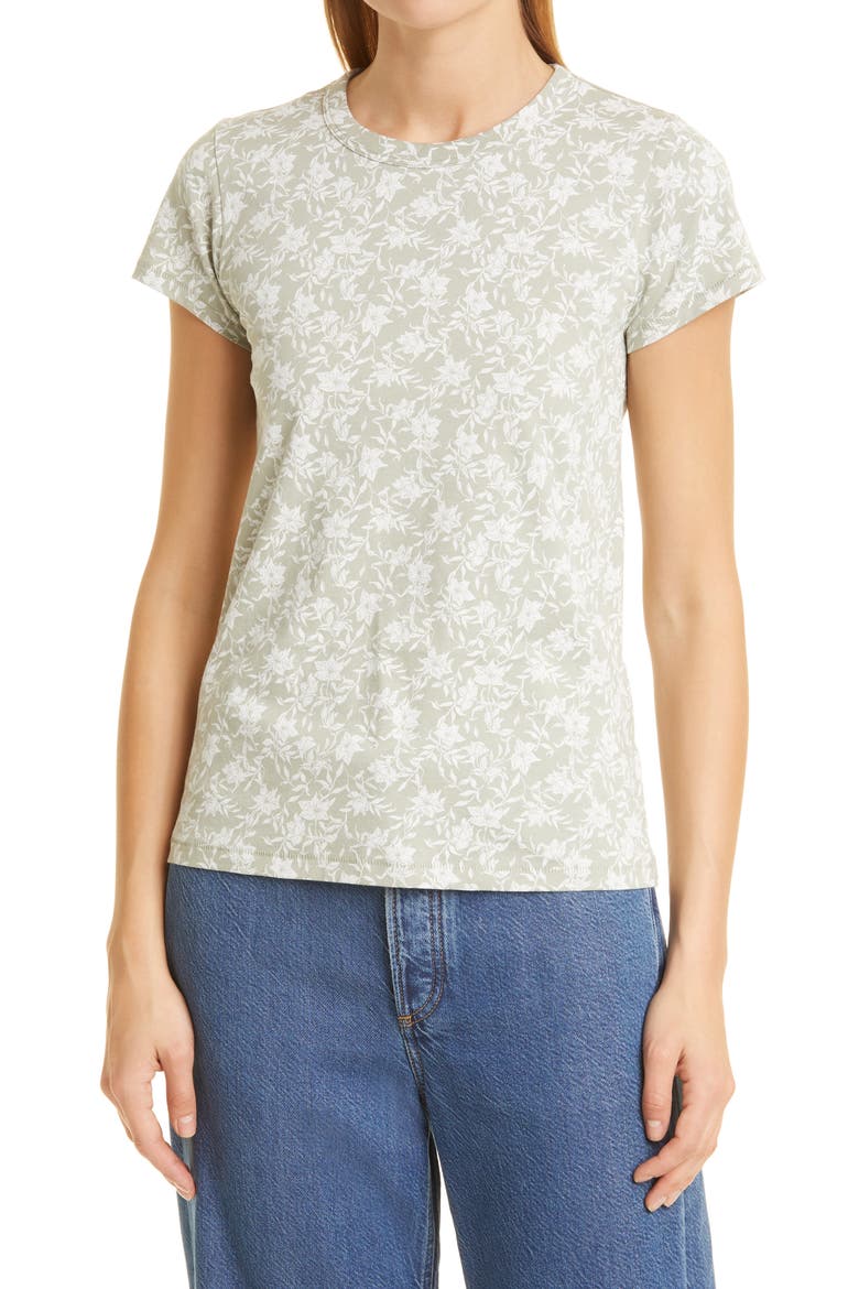 Julie Floral Organic Cotton Top, Main, color, JADE