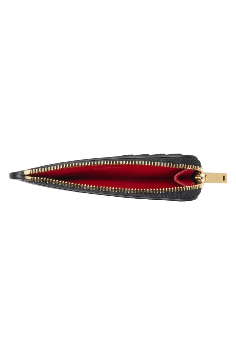 Portacarte Leather Card Holder, Alternate, color, NERO FLAME RED