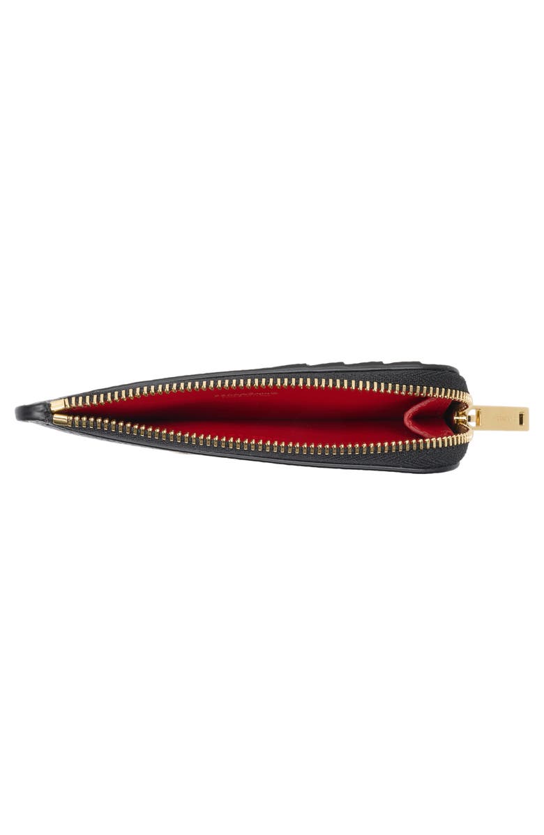 FERRAGAMO Portacarte Leather Card Holder, Alternate, color, Nero Flame Red