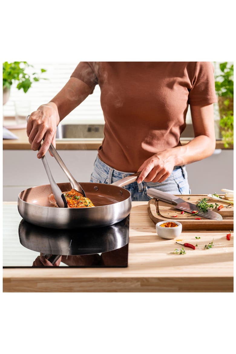 Belly Tri-Ply Stainless Steel Skillet, Alternate, color, WARM BLUSH