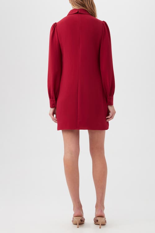 Trina Turk Gaudin 2 Long Sleeve Collared Dress In Burgundy
