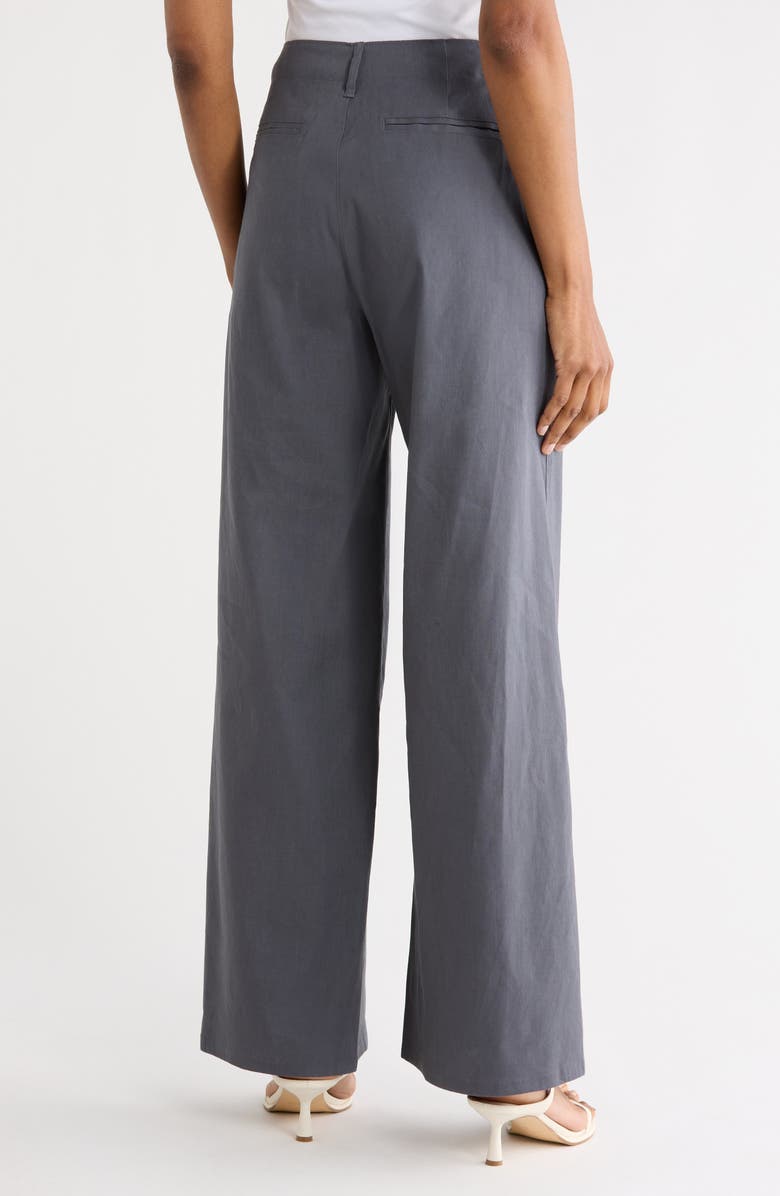 rag & bone Serena Linen High Rise Trousers, Alternate, color, Fut Grey