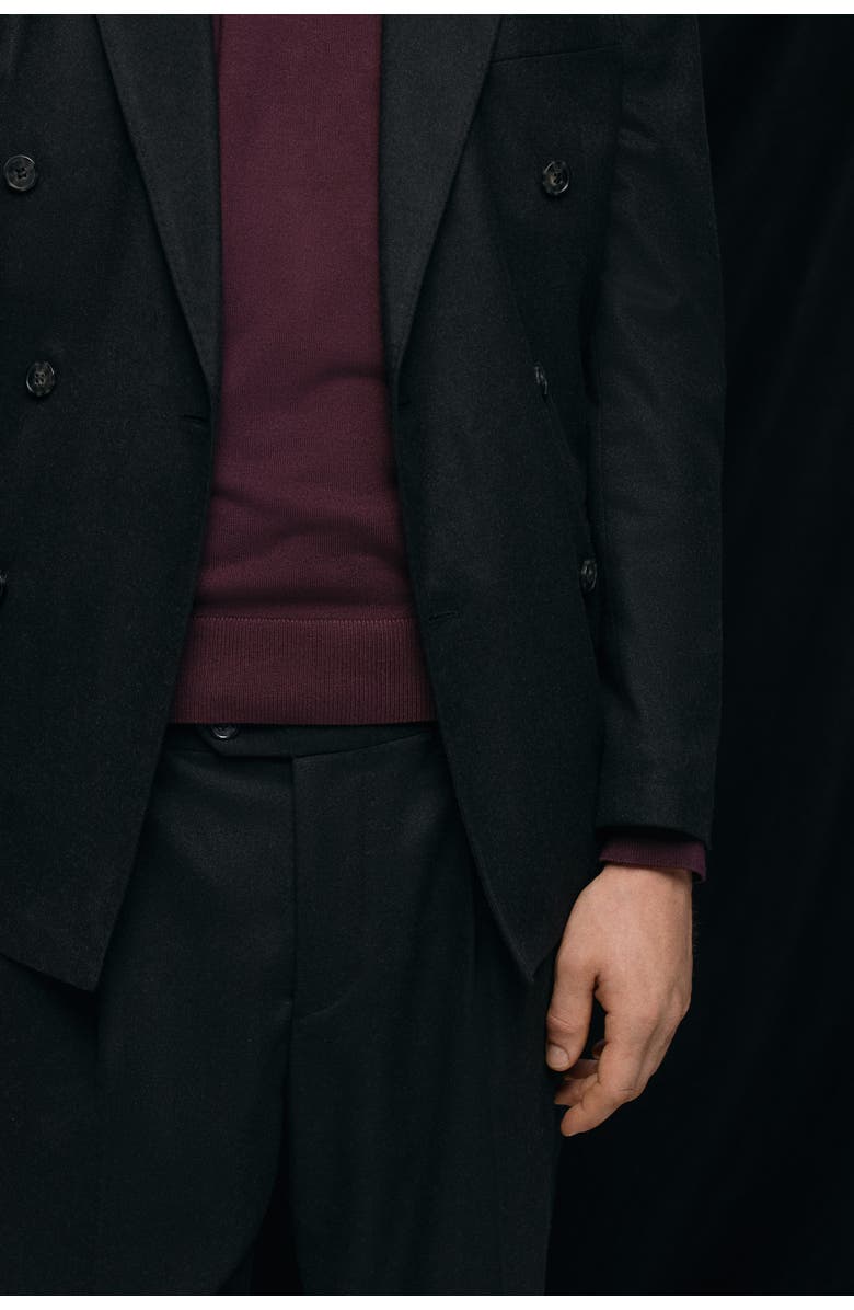 H&M Regular Fit Double-breasted Jacket, Alternate, color, Black