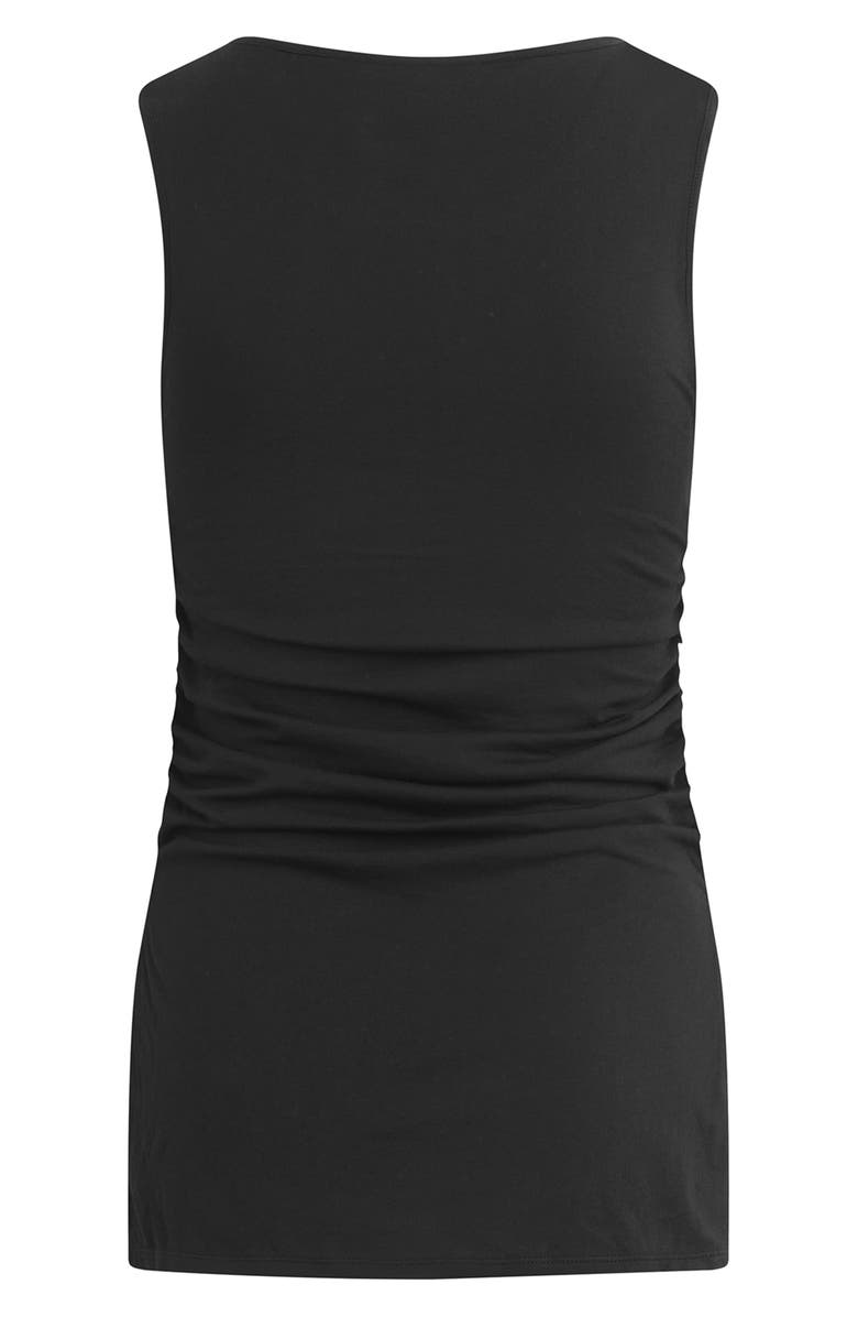 Favorite Daughter The Smooth Operator Ruched Cotton & Modal Tank, Alternate, color, Black