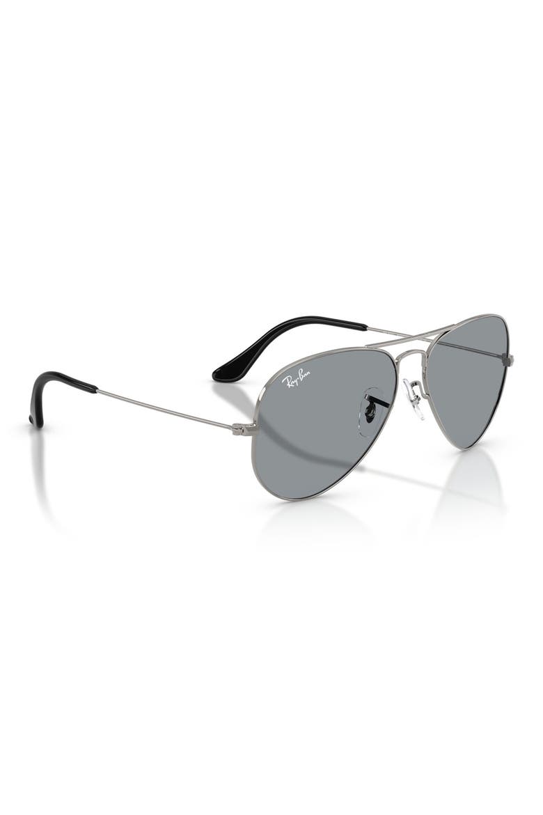 58mm Aviator Sunglasses, Alternate, color, GUNMETAL / GREY