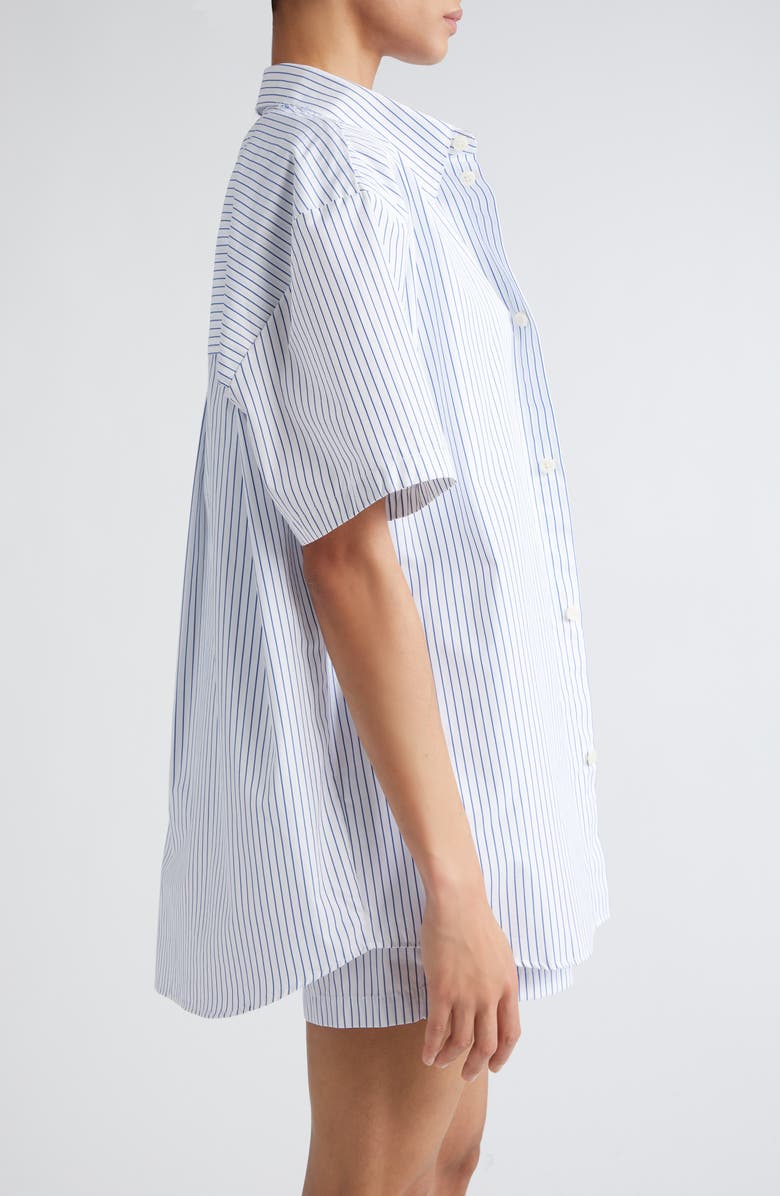 Róhe Stripe Short Sleeve Cotton Shirt, Alternate, color, 