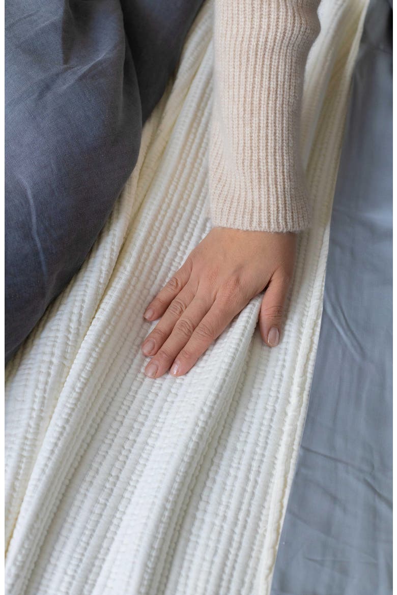 Chatham Matelassé Blanket, Alternate, color, WHITE