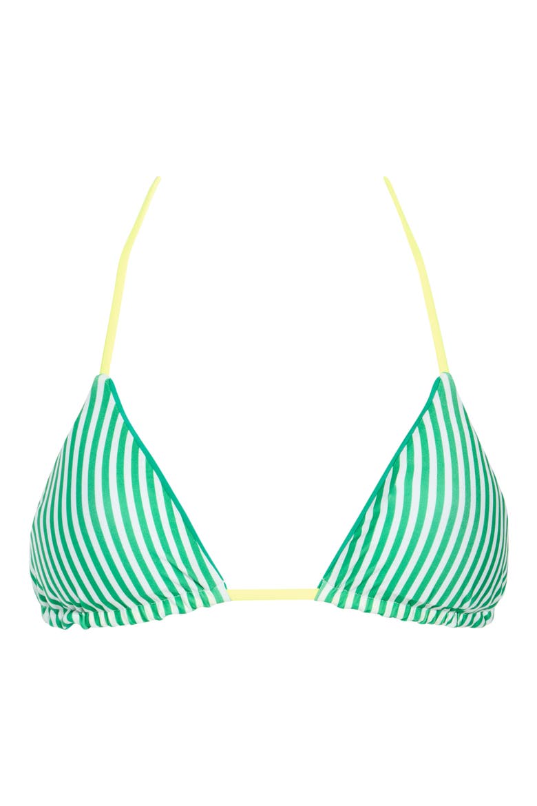 Balmy Reversible Triangle Bikini Top, Alternate, color, GREEN