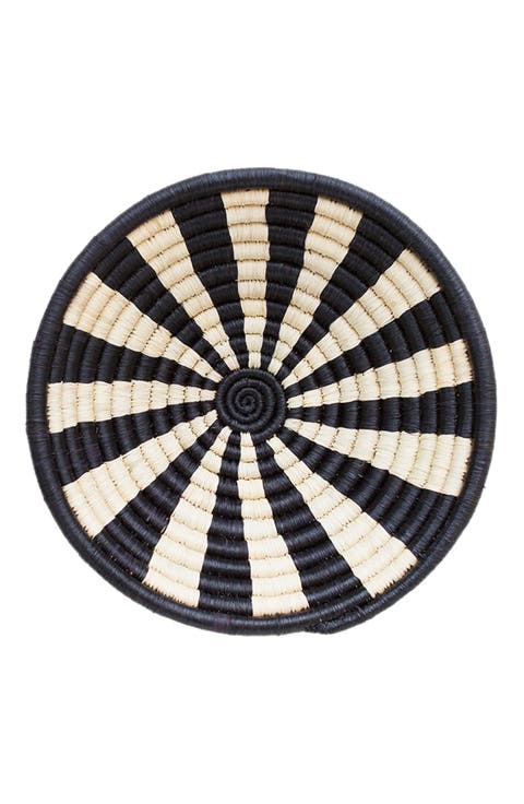 Mini Raffia Plateau - Stripes