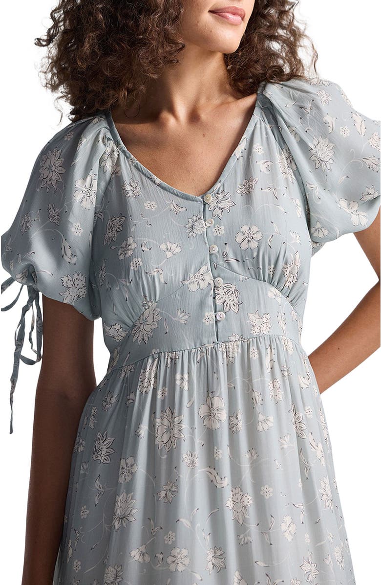 Reistor Puff Sleeve Midi Dress, Alternate, color, Serene Symphony