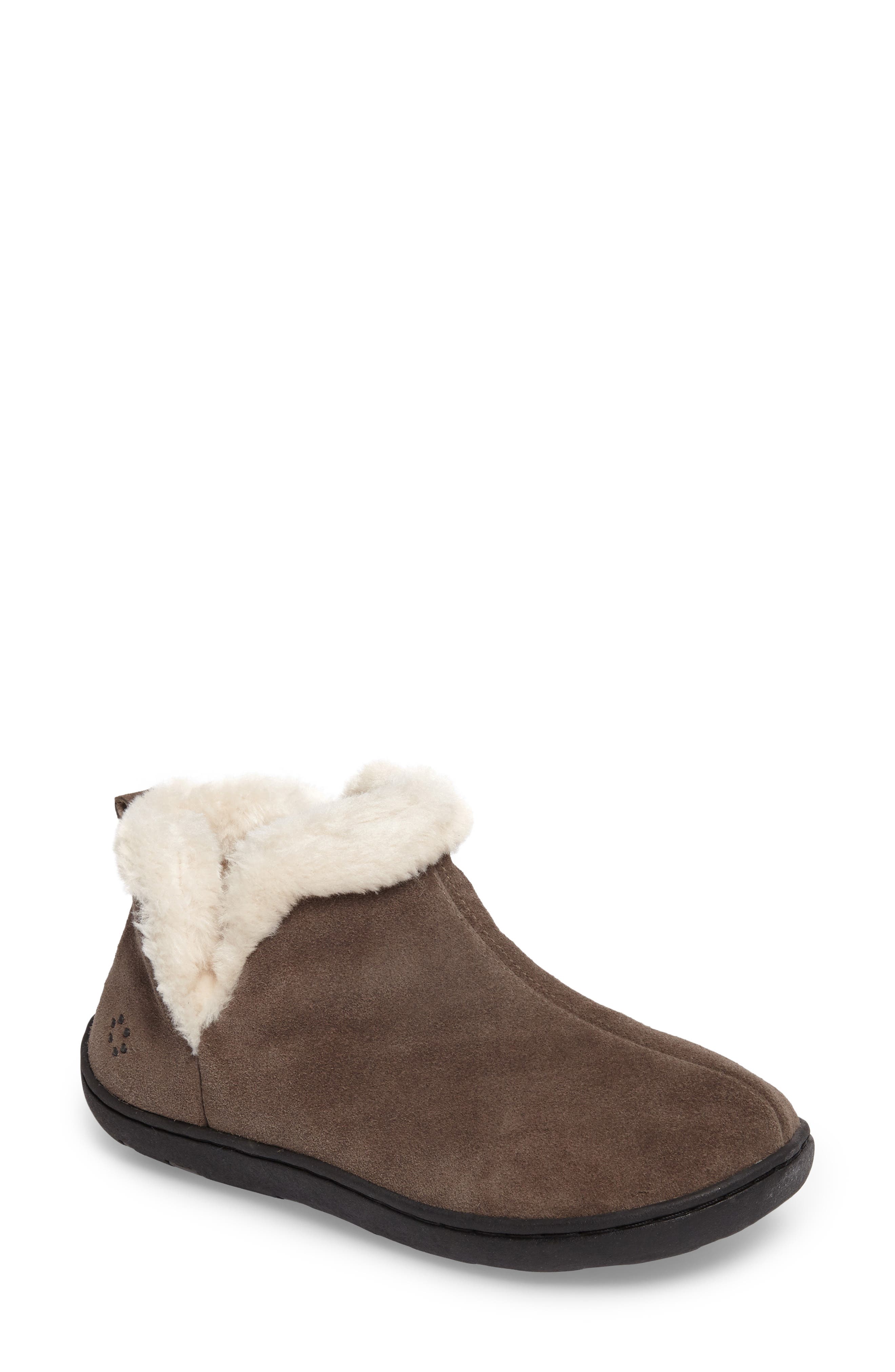Vallery Bootie Slipper, Main, color, GRAY SUEDE