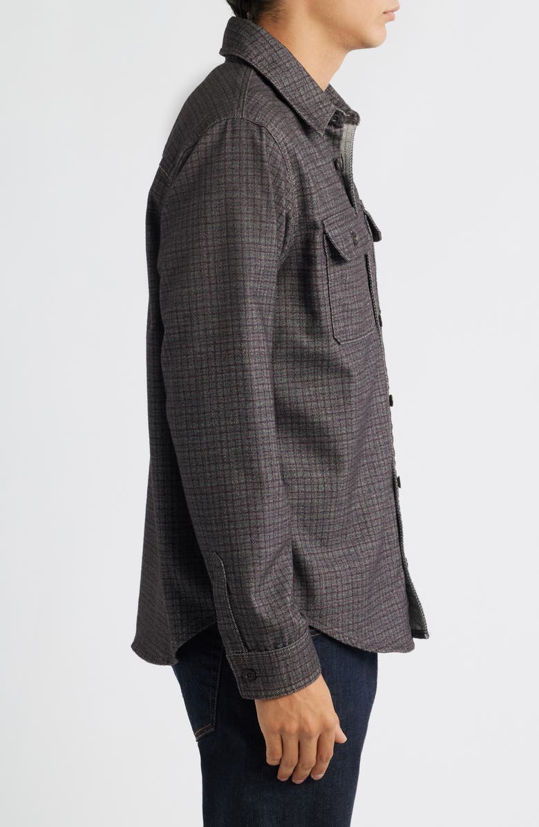 AG Wesley Relaxed Fit Utility Button-Up Shirt, Alternate, color, Tweedy Houndstooth Maroon Mult