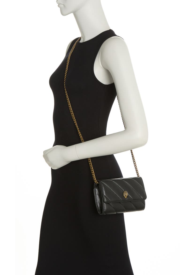 Soho Leather Wallet on Chain, Alternate, color, BLACK