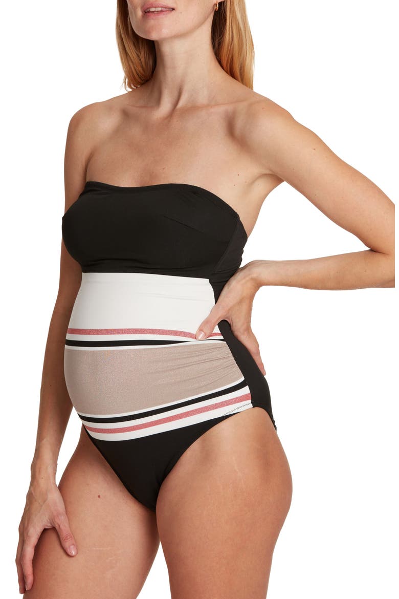 Riviera Maternity swimsuit, Main, color, BLACK