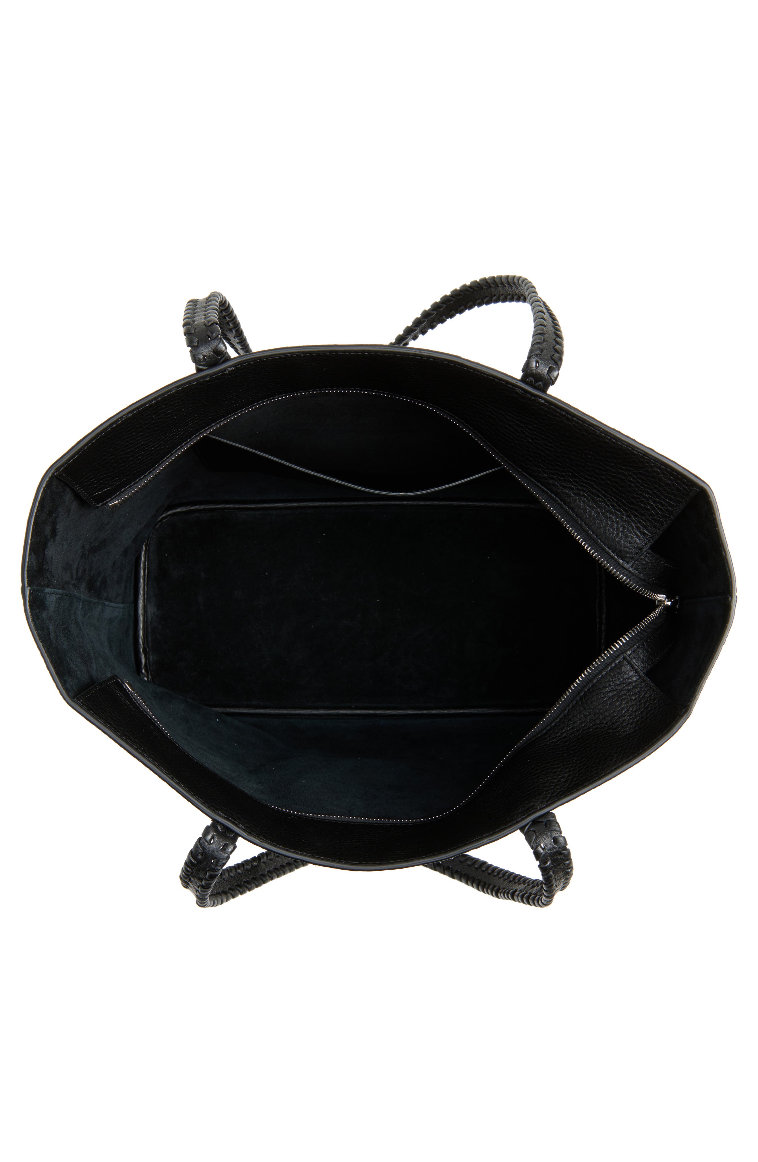 Valentino Garavani Nellcôte Leather Shopper, Alternate, color, Nero