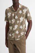 Vince Floral Slub Cotton Camp Shirt