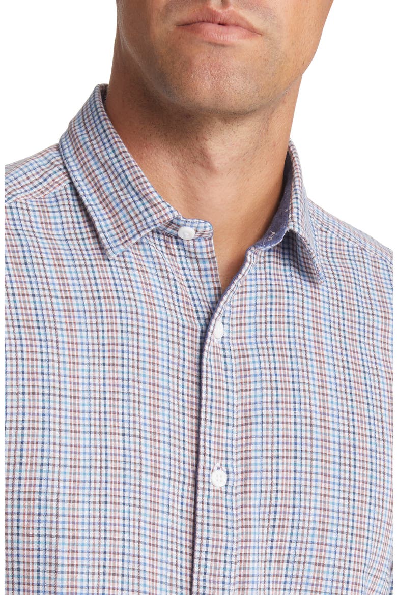 Men's Reversible Woven Button-Up Shirt, Alternate, color, BLUE MULTI CHECK