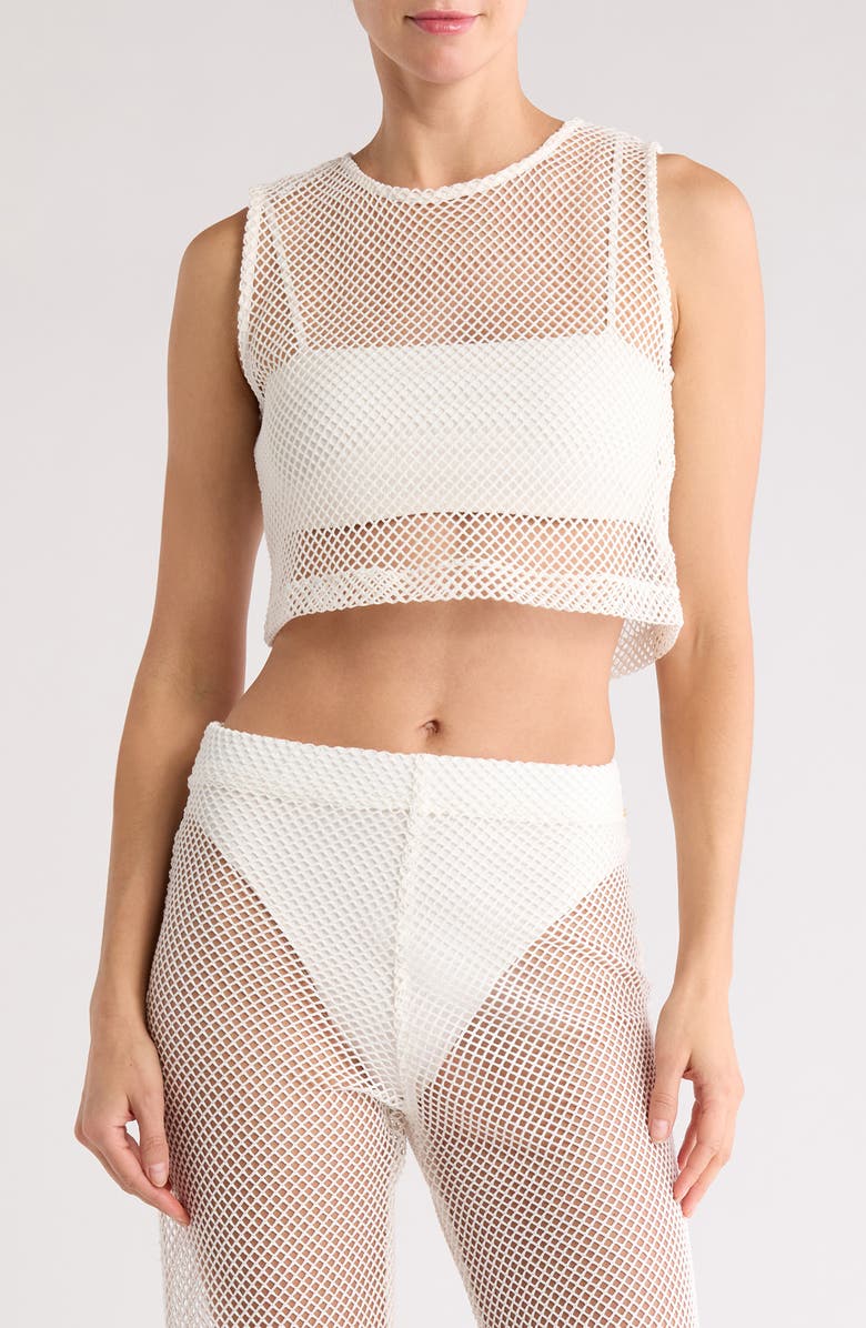 BOAMAR Filua Mesh Crop Top, Main, color, Vanilla
