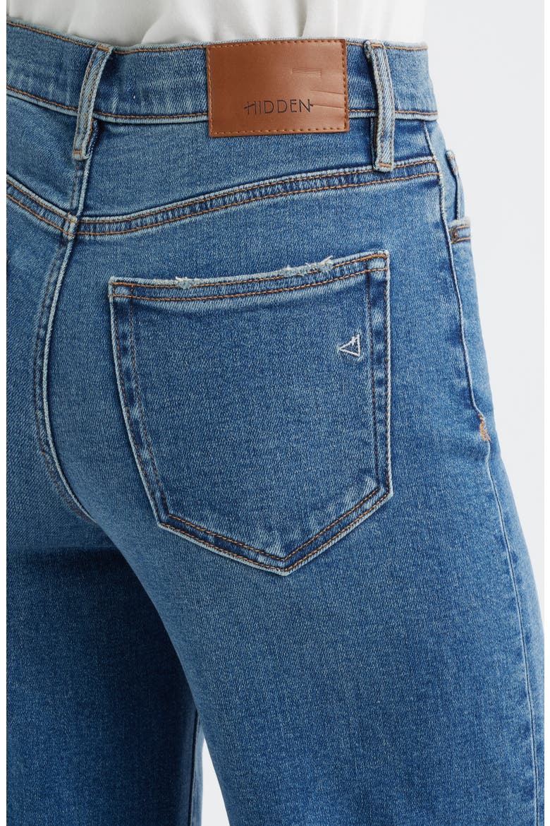 Cuffed High Waist Dad Jeans, Alternate, color, DARK WASH