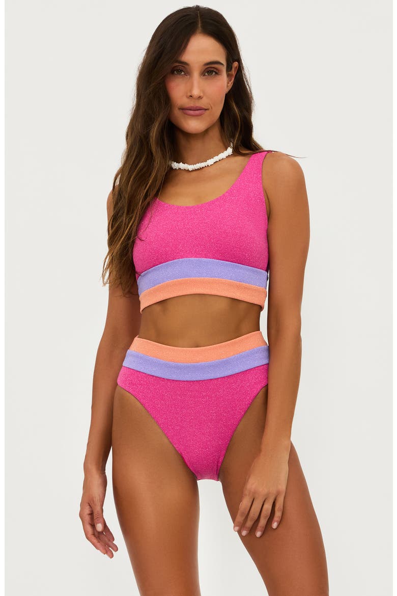 Mackenzie Colorblock Bikini Top, Alternate, color, CORAL BAY COLORBLOCK