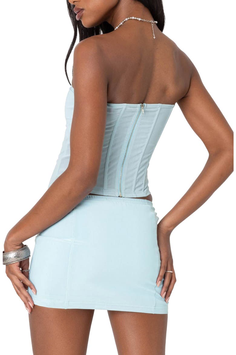 Vega Strapless Mesh Corset Top, Alternate, color, LIGHT BLUE