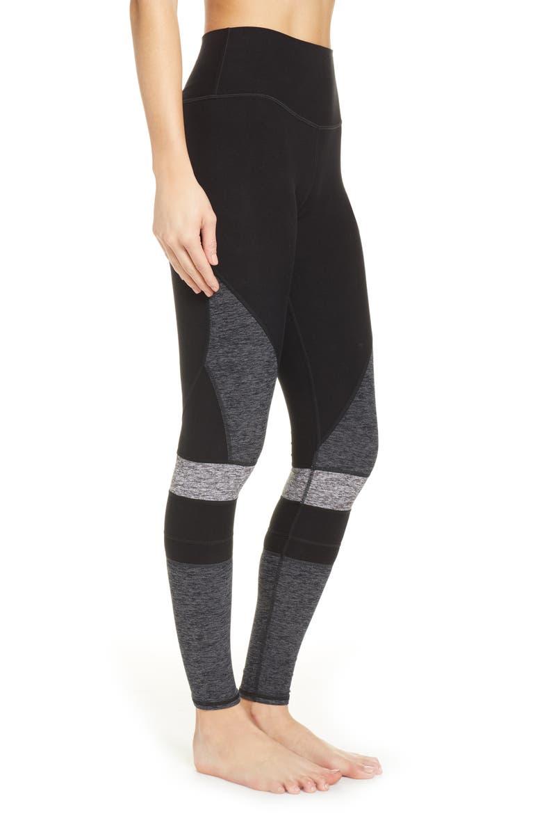 Momentum Alosoft High Waist Leggings, Alternate, color, BLACK/ DARK GREY/ DOVE GREY