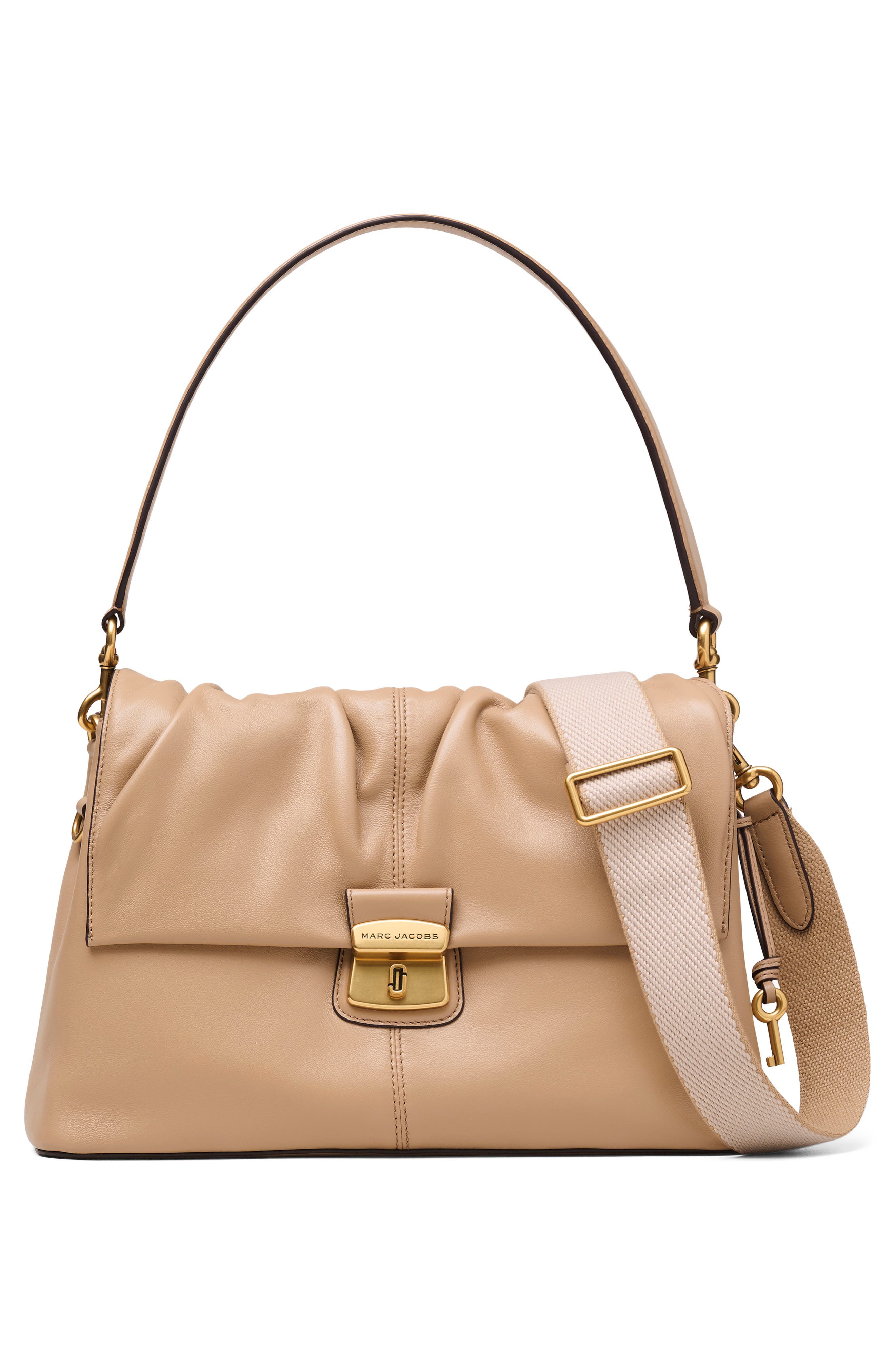 Marc Jacobs The Cristina Messenger Leather Shoulder Bag, Alternate, color, Camel
