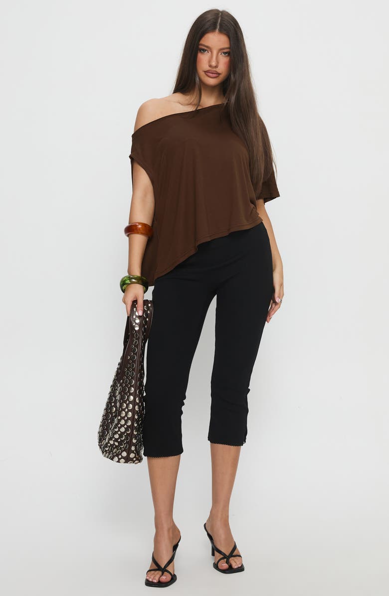 Princess Polly Passerby Asymmetric One-Shoulder Top, Alternate, color, Brown