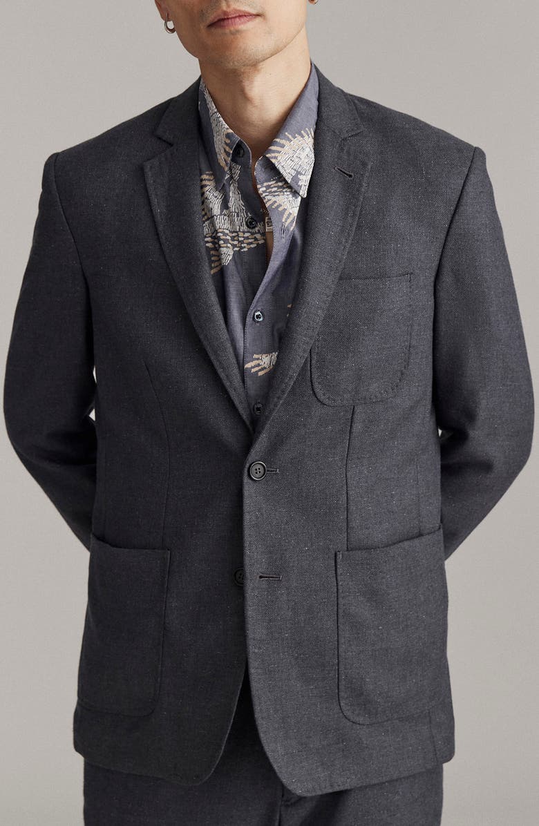 Billy Reid Archie Silk & Wool Sport Coat, Main, color, Charcoal