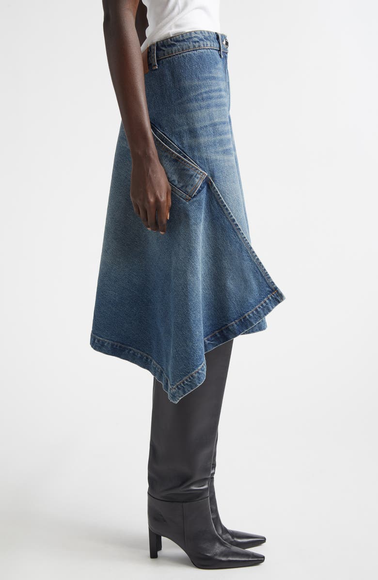 Brandon Maxwell The Frankie Denim Cascade Skirt, Alternate, color, Dakota Wash