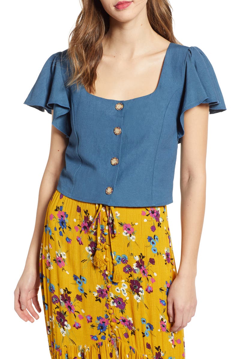 Band of Gypsies Vancouver Button Front Top, Main, color, 