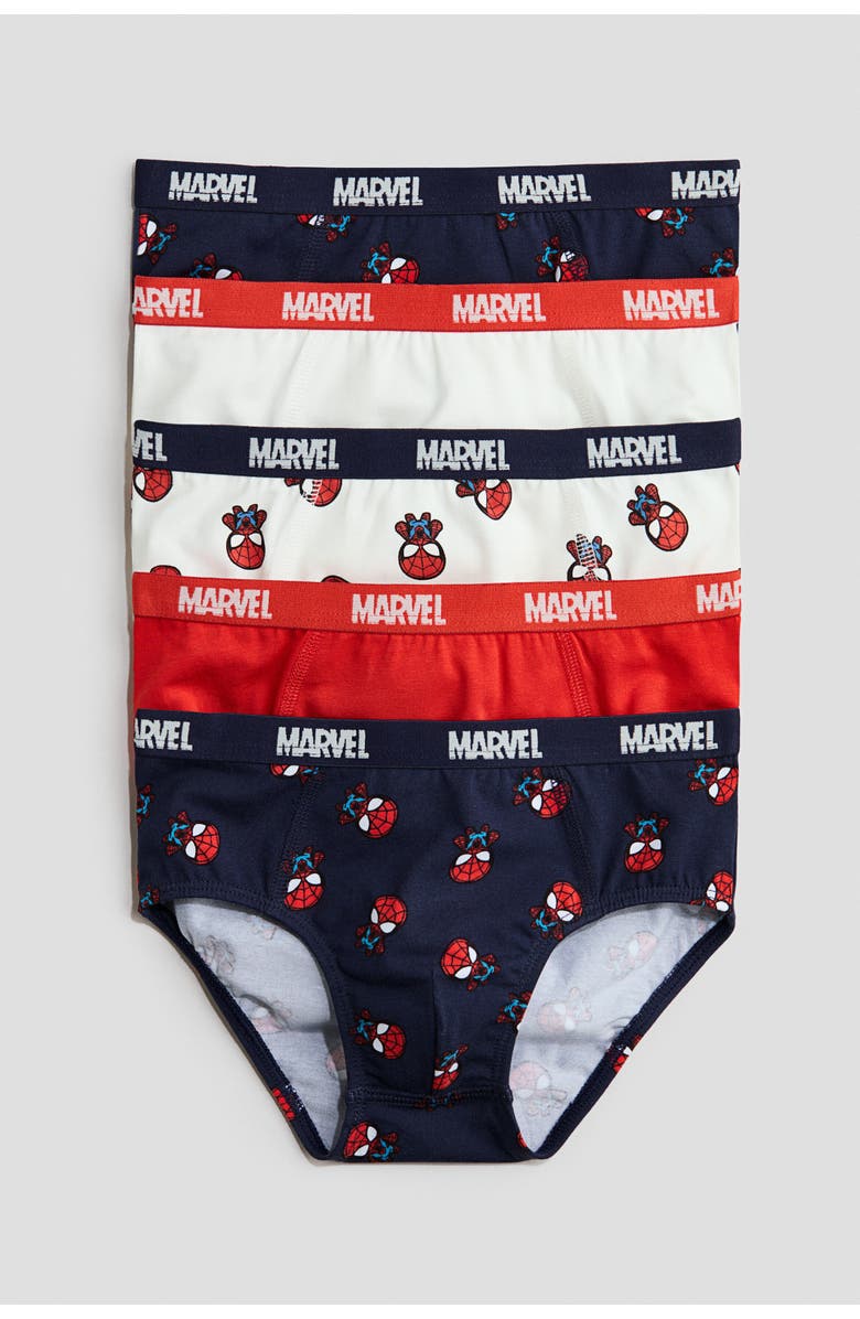 H&M 5-pack Printed Boys' Briefs, Main, color, Navy Blue/Marvel Comics