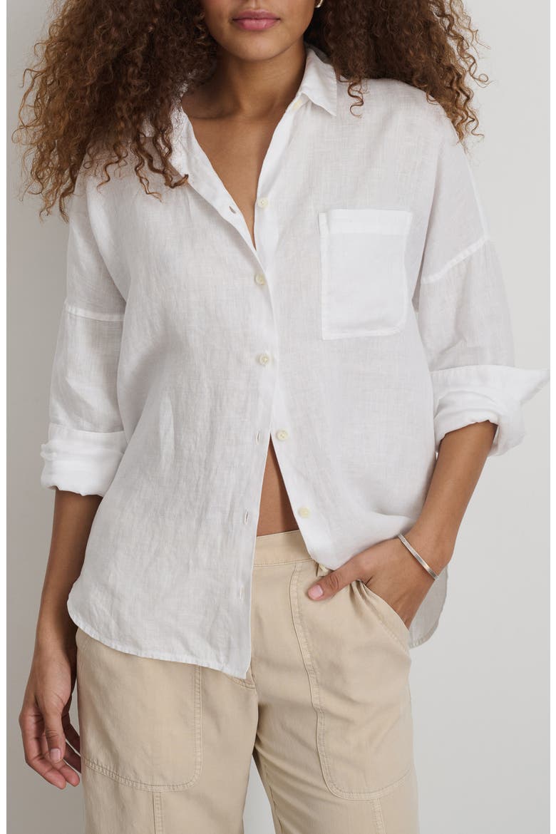 Jo Linen Shirt, Main, color, WHITE