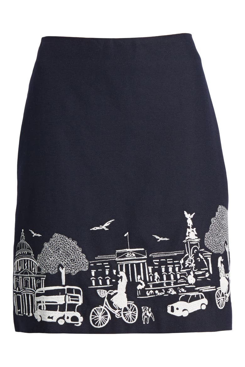 Tilda Embroidered Cotton Skirt, Alternate, color, NAVY