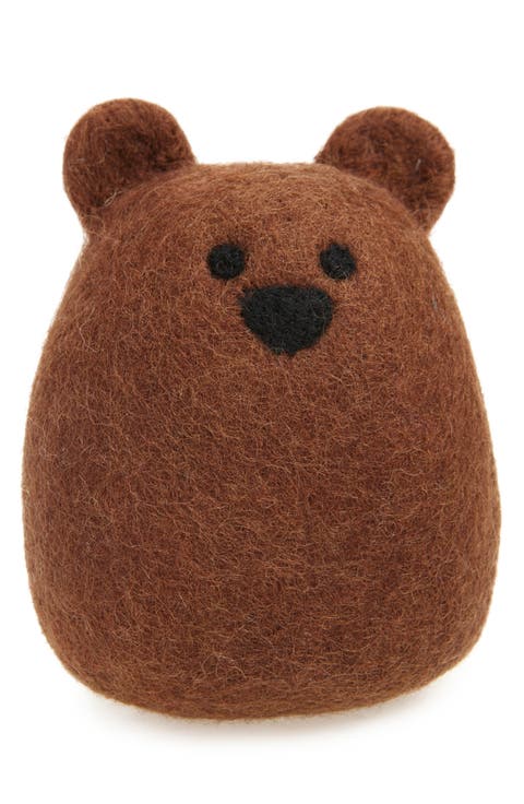 Large Brown Bear Felted Wool Pet Toy