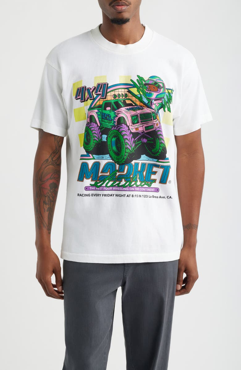MARKET Monster Truck Rally Graphic Cotton T-Shirt, Main, color, White