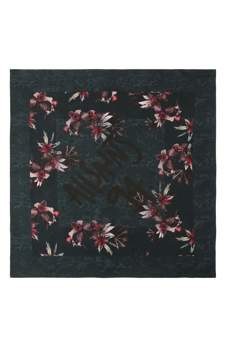 AllSaints Evia Adena Silk Bandana, Alternate, color, Blue