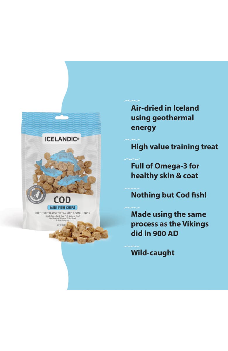ICELANDIC+ Mini Cod Fish Chips Training Dog Treat 2.5Oz Bag, Alternate, color,