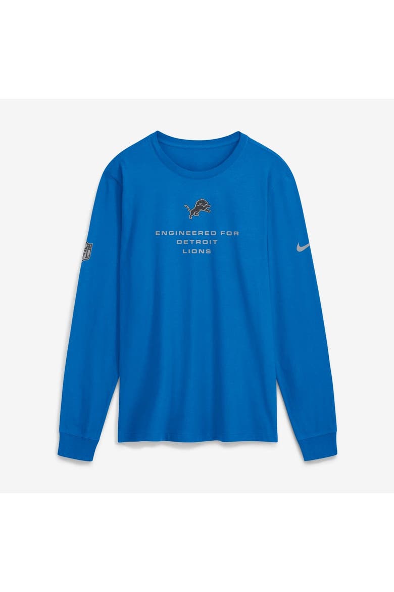 Men's Nike Blue Detroit Lions Sideline Bold Arch Star Dri-FIT Long Sleeve T-Shirt, Alternate, color, Blue
