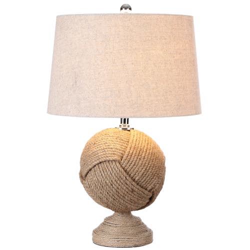 Jonathan Y Monkey's Fist 24" Knotted Rope Led Table Lamp In Brown/tan