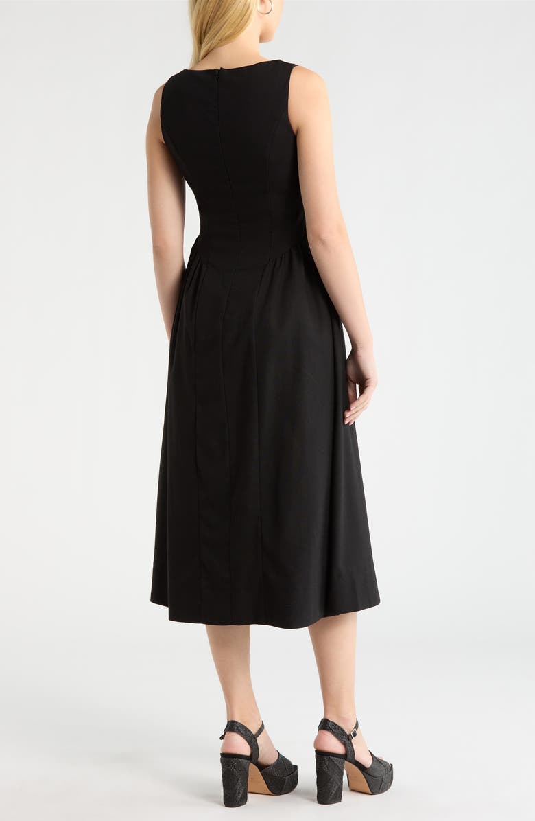 All in Favor Fit & Flare Midi Dress, Alternate, color, Black