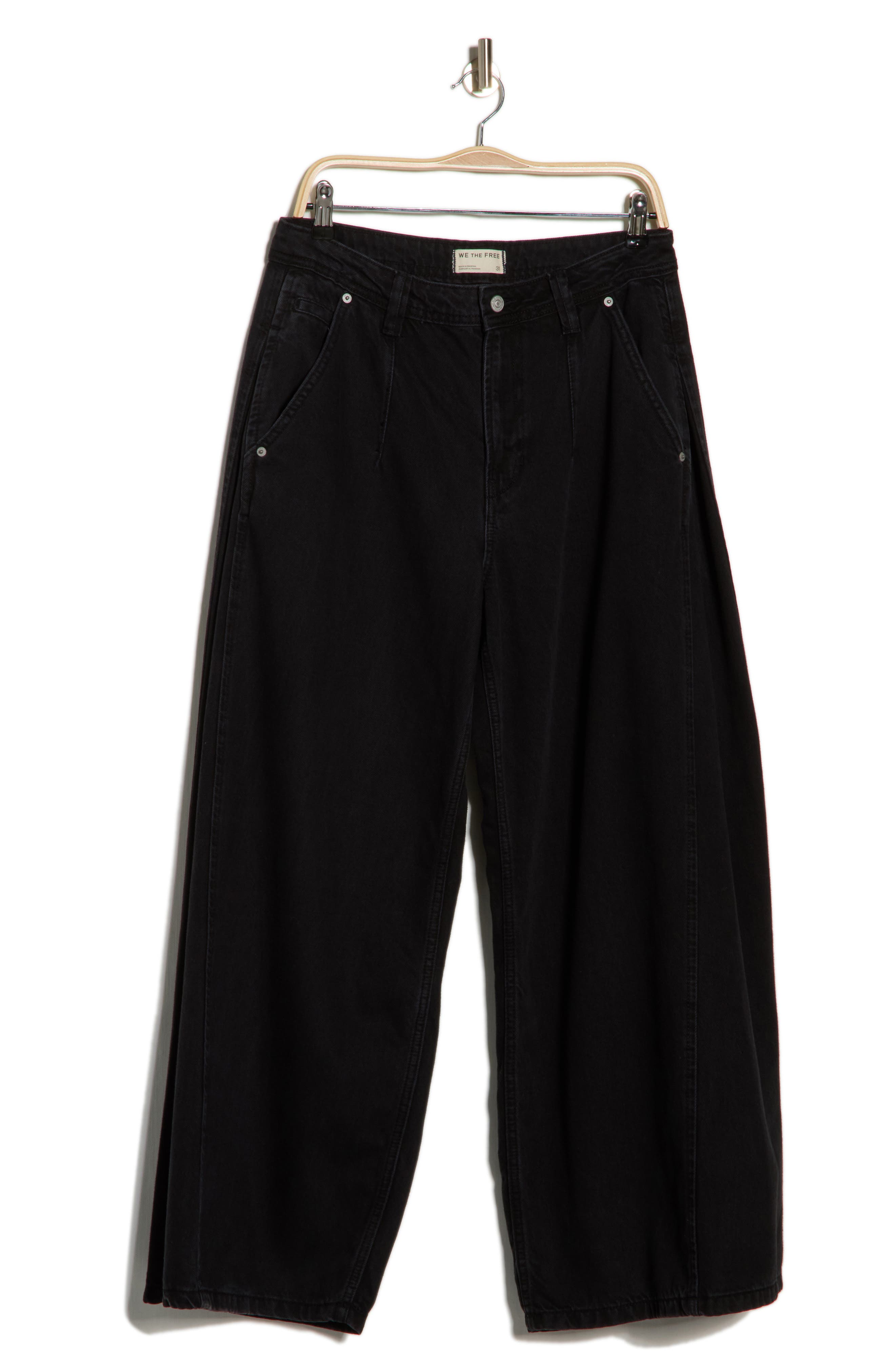 Free People Block Party Pleated Boyfriend Jeans